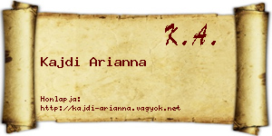Kajdi Arianna névjegykártya